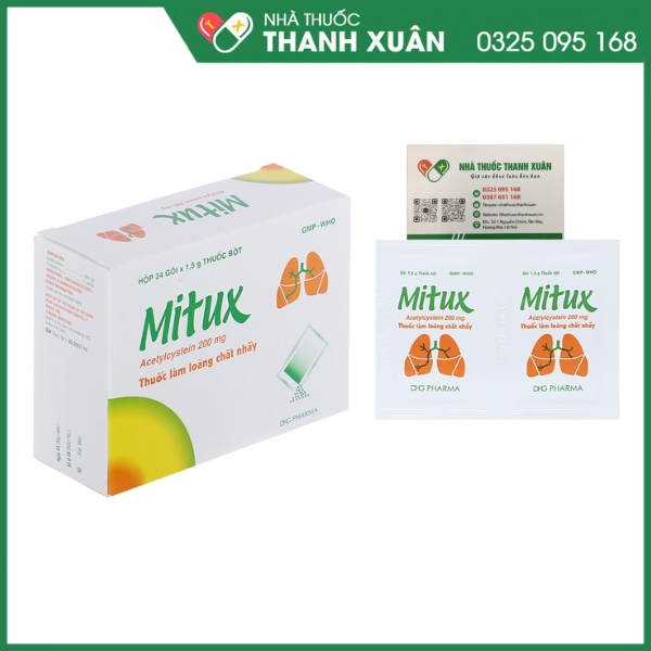 Mitux 200 - Trị Viêm phế quản, viêm khí phế quản, viêm phế quản phổi cấp và mãn tính